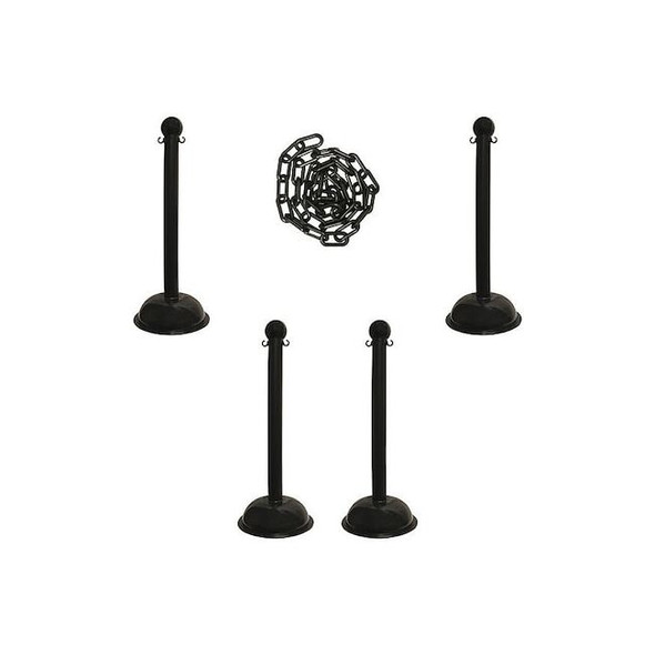 Manufacturer Varies Barrier Post Kit, Black, 41 in Post Height, Gloss 71303-4