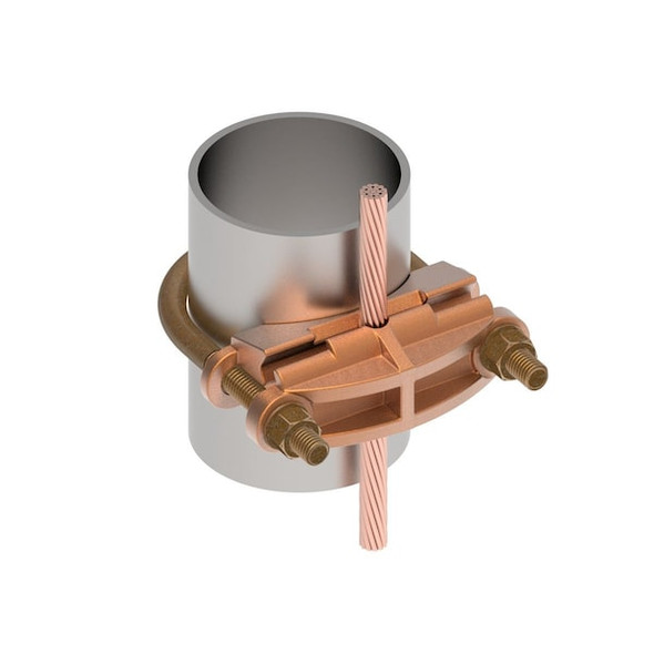 Burndy Pipe Ground Clamp,1/0AWG,5In GAR1929