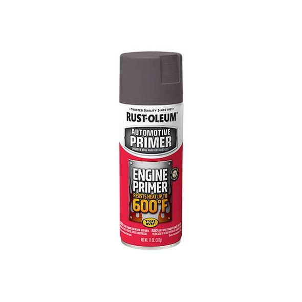 Automotive 600 Degrees F Engine Primer Spray, Gray, Flat, 11 oz