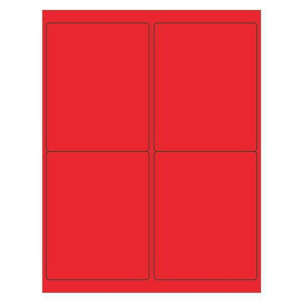 Tape Logic Laser Label,Rect,4x5",Fl Red,PK400 LL181RD