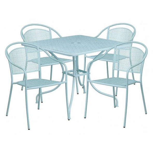 Flash Furniture Sky Patio Table Set,35.5SQ CO-35SQ-03CHR4-SKY-GG Flash Furniture Sky Patio Table Set,35.5SQ CO-35SQ-03CHR4-SKY-GG