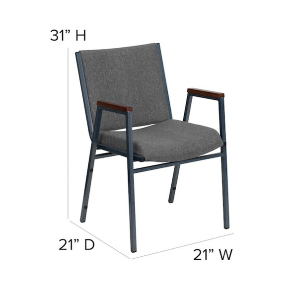 HERCULES Series Heavy Duty Gray Fabric Stack Chair with Arms,PK4  4-XU-60154-GY-GG