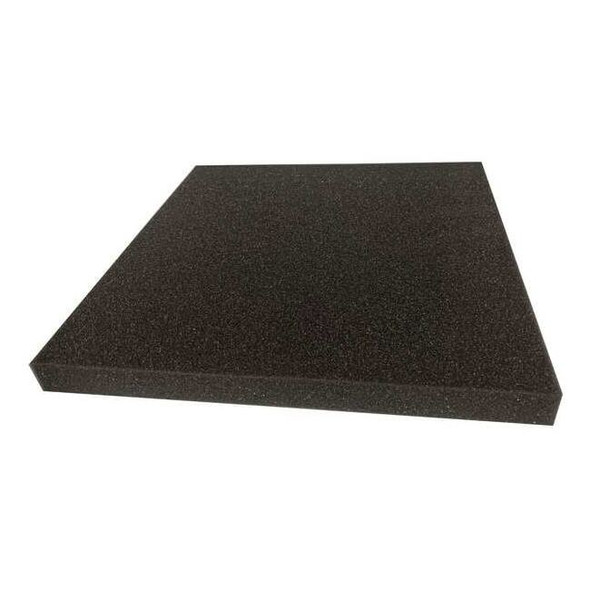 Foam Sheet, Open Cell, 24 in W, 24 in L, 1/2 in Thick, Charcoal