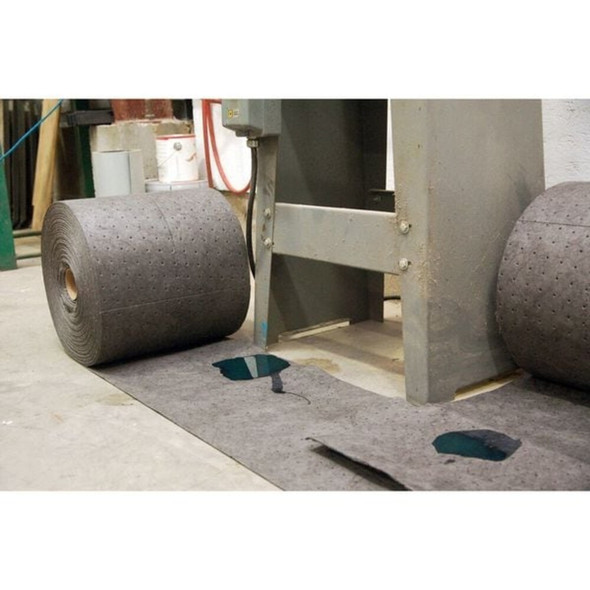 Spilfyter Sorbent Roll, 64 gal, 16 in x 150 ft, Universal, Gray, 2 PK GFF-91BX