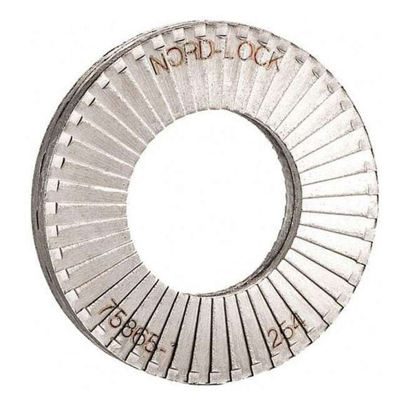 Nord-Lock Wedge Lock Washer, For Screw Size #10 Steel, Plain Finish, 10 PK 1566