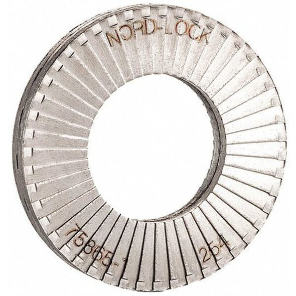 Nord-Lock Wedge Lock Washer, For Screw Size #10 Steel, Plain Finish, 10 PK 1566