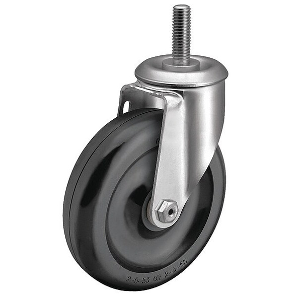 3" X 1-1/4" Non-Marking Polyolefin Swivel Caster, No Brake, Loads Up To 200 lb