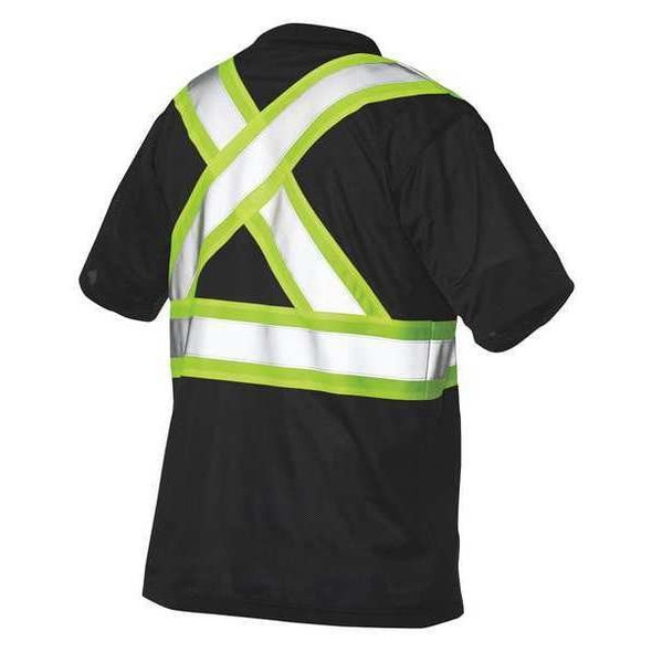 Tough Duck High Visibility T-Shirt, 1, O, Polyester, Black, XL S39211