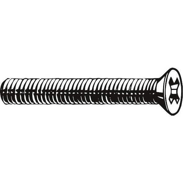 M3-0.50 x 4 mm Phillips Flat Machine Screw, Plain 18-8 Stainless Steel, 100 PK
