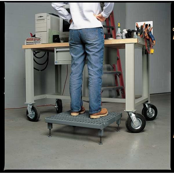 Work Platform, 9 in to 14 in H, 24 in W, 24 in D, Steel, 500 lb Load Capacity