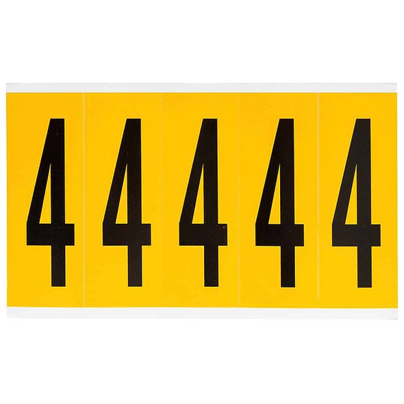 Brady Number Label, 4, 5in.Hx1-3/4in.W, Vinyl 1560-4