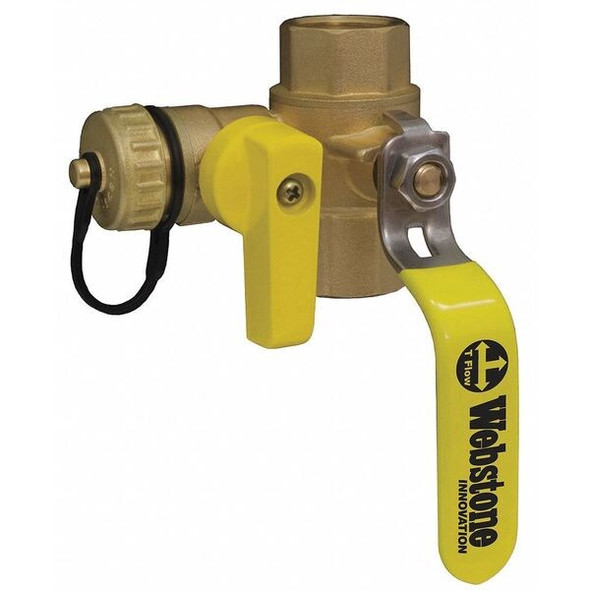 Webstone 3/4" IPS x Hose Cap Brass Ball Valve with Drain 3-Way 40613