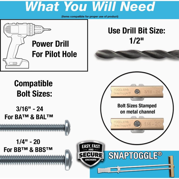Toggler Snaptoggle 1-4 In.-24 x 2 In. Toggle Bolt (30-Count) 55175 233111