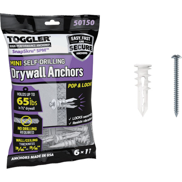 SnapSkru 65ct 6x1.25" Drwl Anchor 50150