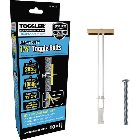 Toggler Snaptoggle 1/4 In.-24 x 2 In. Toggle Bolt (10-Count) 50425