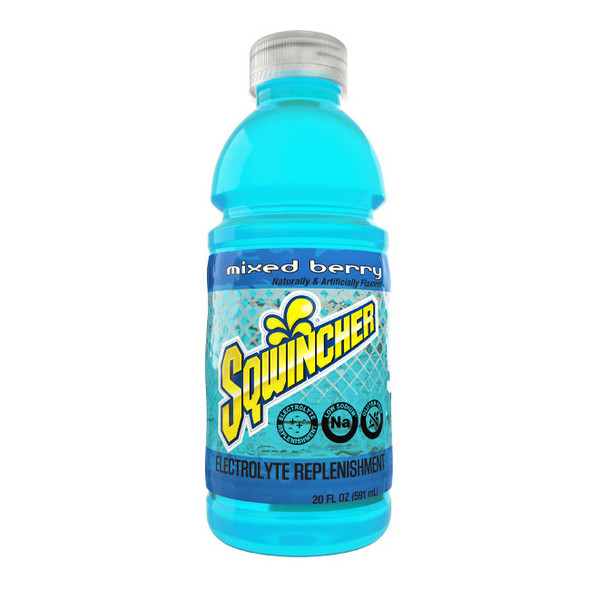 Sqwincher® Ready-To-Drink, 20 oz Bottles/Yield, Mixed Berry, 24/Case