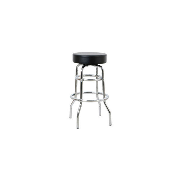 Interion Antimicrobial Bonded Leather Swivel Barstool 30""H Black