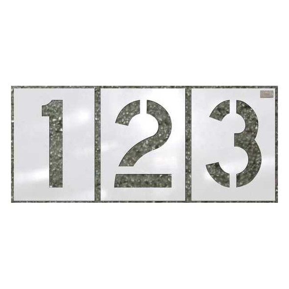 C.H. Hanson Stencil,Number Kit,12pcs.,4 x 2-3/4 In., 70352 70352