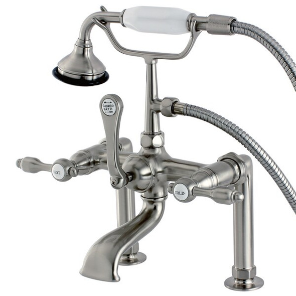 Deck-Mount Clawfoot Tub Faucet, Brushed Nickel, Deck Mount