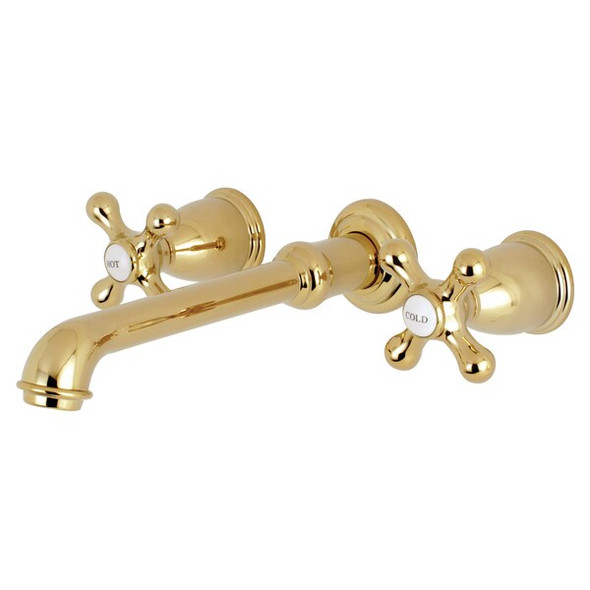 Kingston Brass Roman Tub Faucet, Polished Brass, Wall Mount KS7022AX