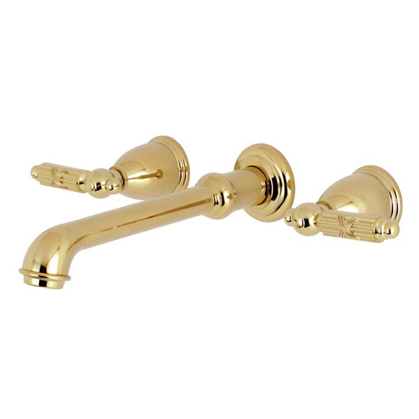 Kingston Brass Roman Tub Faucet, Polished Brass, Wall Mount KS7022GL