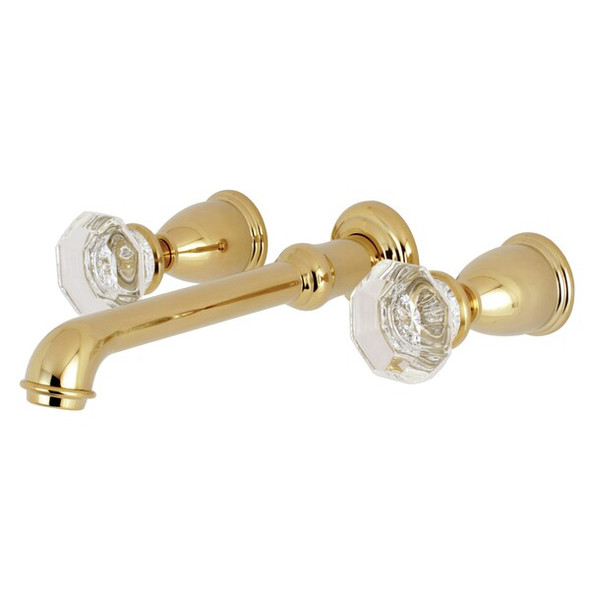 Roman Tub Faucet, Standard, 8", 3, Wall Mount, Polished Brass