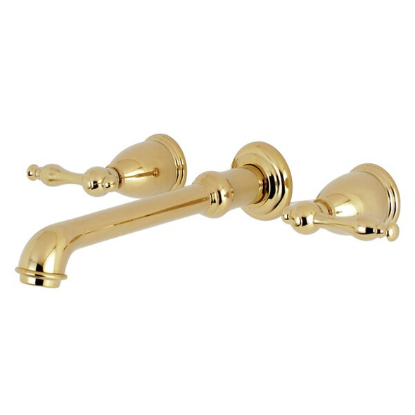 Kingston Brass Roman Tub Faucet, Polished Brass, Wall Mount KS7022NL