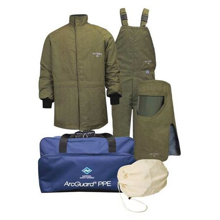 National Safety Apparel Arc Flash Protection Clothing Kit,L KIT4SCLT40NGLG