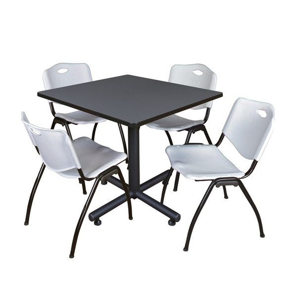 Kobe Square Breakroom Table, 36" W, 29" H, Gray TKB3636GY47GY