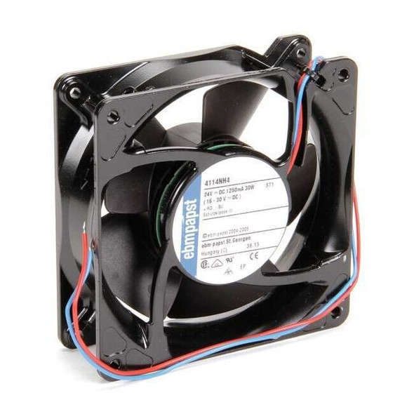 Ebm-Papst Axial Fan, Square, 24V DC, Aluminum, 4 11/16 in W. 4114NH4
