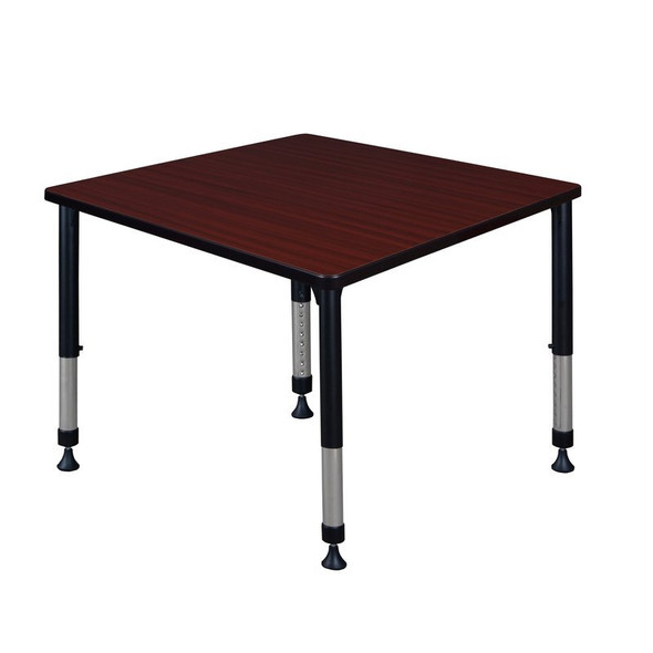 Square Square Classroom Tables, 36 W, 36 L, 23-34 H, Wood, Metal