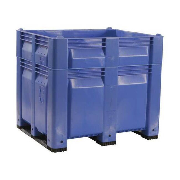 Bulk Container 39 cu ft Volume Cap., 48 in L, 40 in W, 46 in H, Plastic, Blue