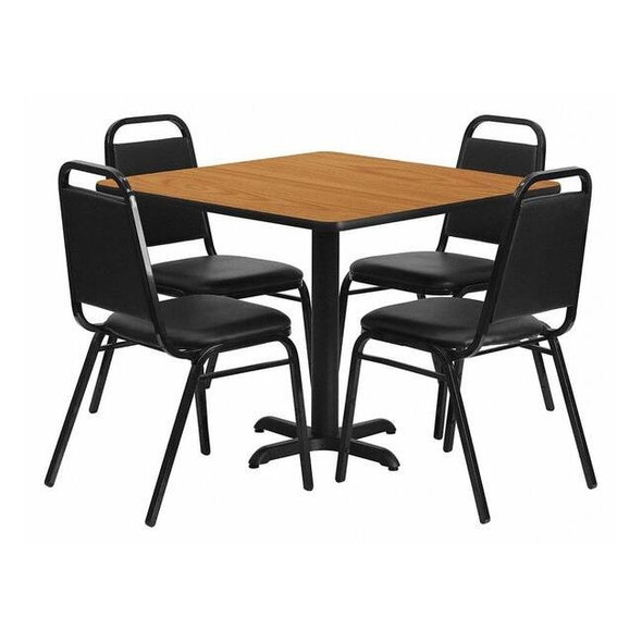 Square Natural Laminate Table, Laminate Top, Wood Grain