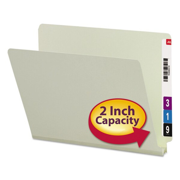 Smead Pressboard Folder,Gray/Green,PK25 26210