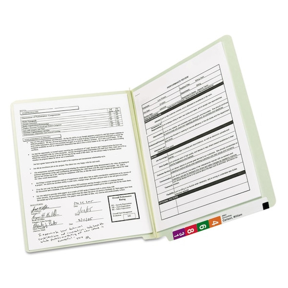 Smead Pressboard Folder,Gray/Green,PK25 26210