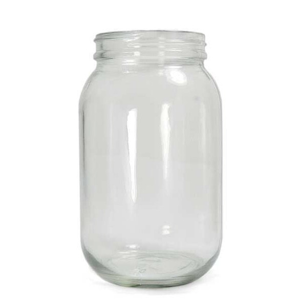 Qorpak Bottle Wide Mouth Glass 128 Oz Clear,PK4 GLA-00883