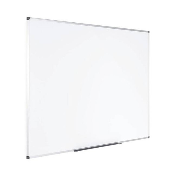Dry Erase Board, Steel, 47 13/64 in, 94 1/2 in, Aluminum Frame, White, Matte