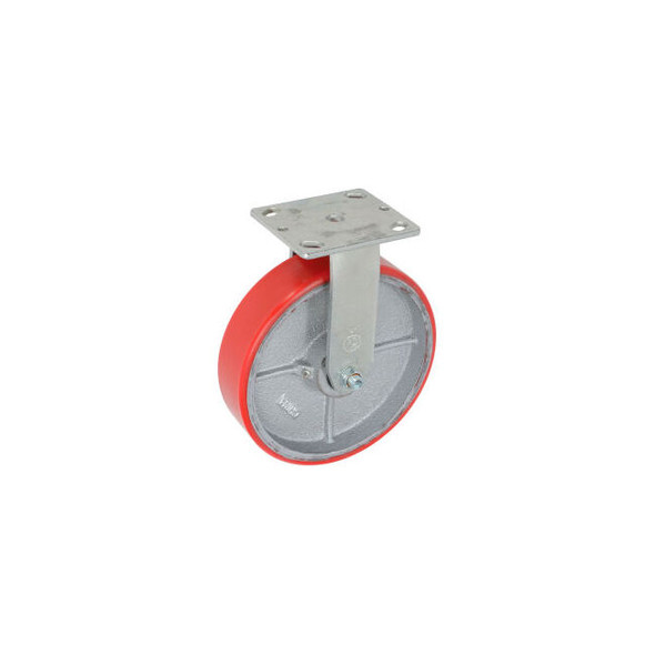 Global Industrial Heavy Duty Rigid Plate Caster 8"" Polyurethane Wheel 1200 Lb.