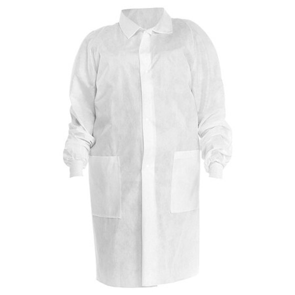 Kimtech Kimtech A8 Lab Coat, SMS, Snaps Closure, White, M, 25 PK 10121