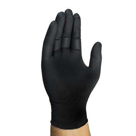 D15, Disposable Gloves, 6 mil Palm, Nitrile, Powder-Free, XL (11), 100 PK, Black