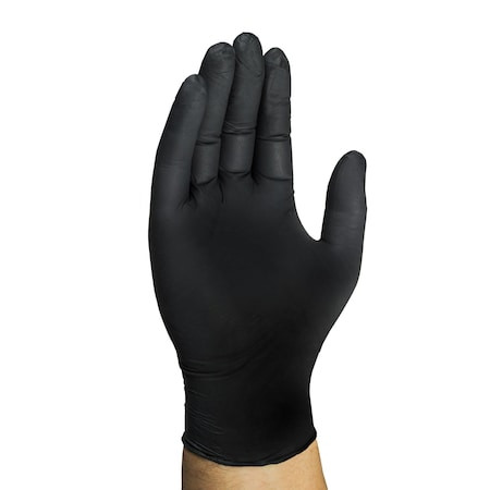 D15, Disposable Gloves, 6 mil Palm, Nitrile, Powder-Free, XL (11), 100 PK, Black