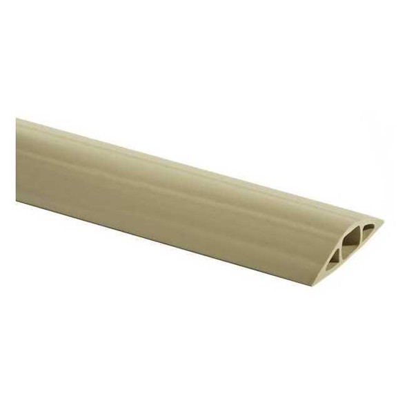 Cable Protector, 3/4 in H, 5 ft L, 3 in W, 1 Channel, PVC, Beige