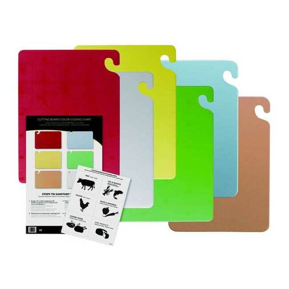 San Jamar Cutting Board Set,18x24 in,Assorted CB1824KCGR
