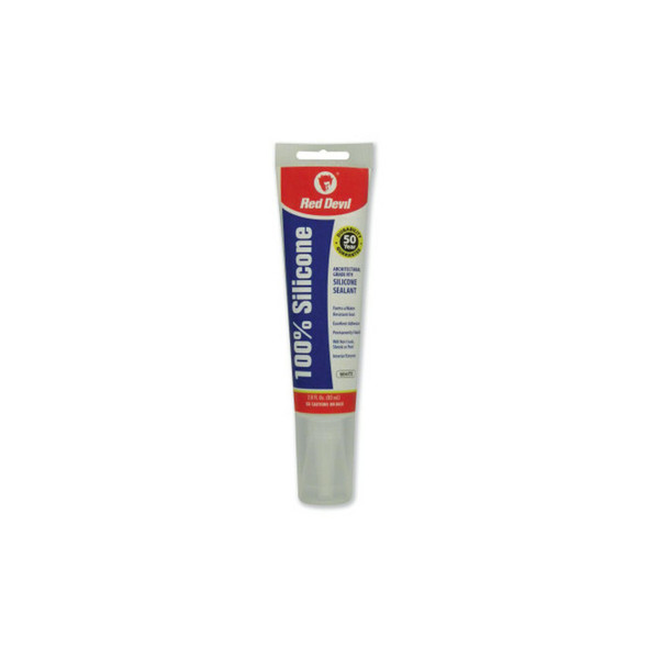 100% Silicone Architectural Grade RTV Sealant, 2.8 oz Squeeze Tube, White