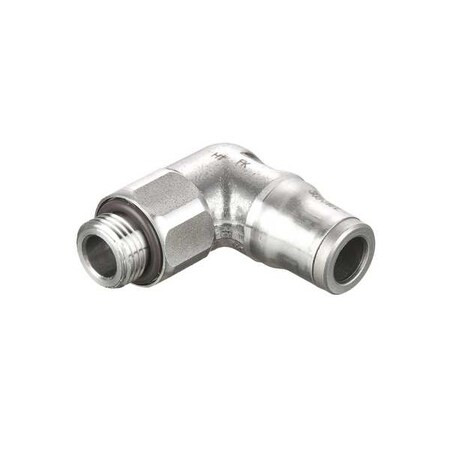 Metric Stainless Steel Push-to-Connect Fitting, Stainless Steel, Silver