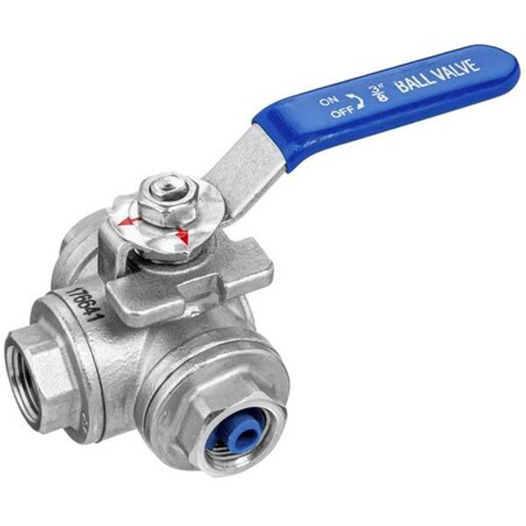 Usa Industrials Manual 3-Way Ball Valve,1",304 SS ZUSA-VLV-167 Usa Industrials Manual 3-Way Ball Valve,1",304 SS ZUSA-VLV-167