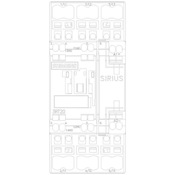 IEC Magnetic Contactor, 1NC-1NO, 24V DC, 3 P, Non-Reversing, Spring Type  3RT20252BB40