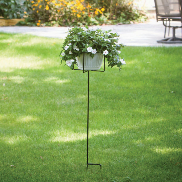 American Gardenworks 46 In. H. Black Steel Plant Stand SPS 709469