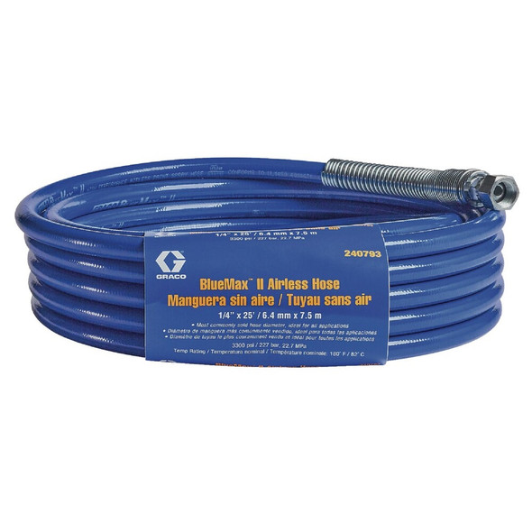 Graco 1-4 In. x 25 Ft. BlueMax II Airless Sprayer Hose 240793 790708