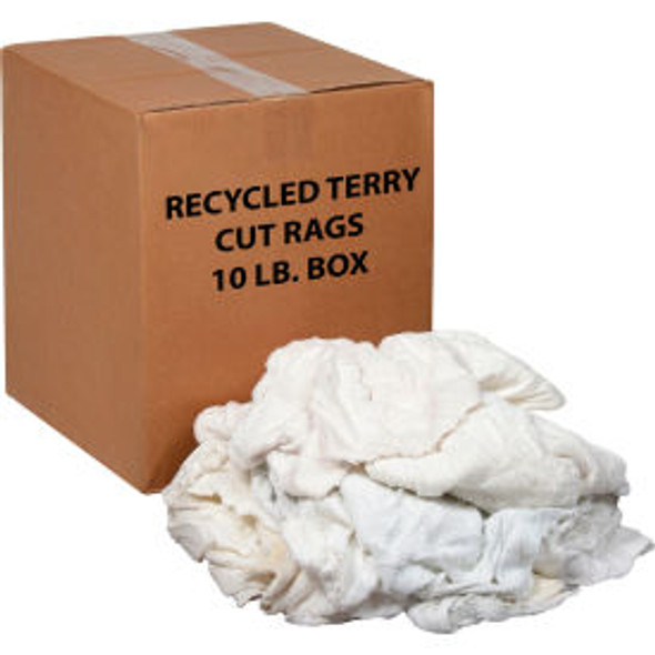 Global Industrial Premium Recycled White Cotton Terry Cut Rags 10 Lb. Box Global Industrial Premium Recycled White Cotton Terry Cut Rags 10 Lb. Box